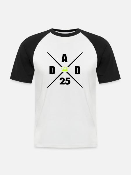 dad 25 - Men's Baseball T-Shirt - white/black