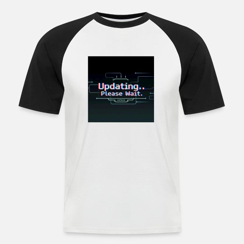 Glitch Update Loading Screen - Men's Baseball T-Shirt - white/black