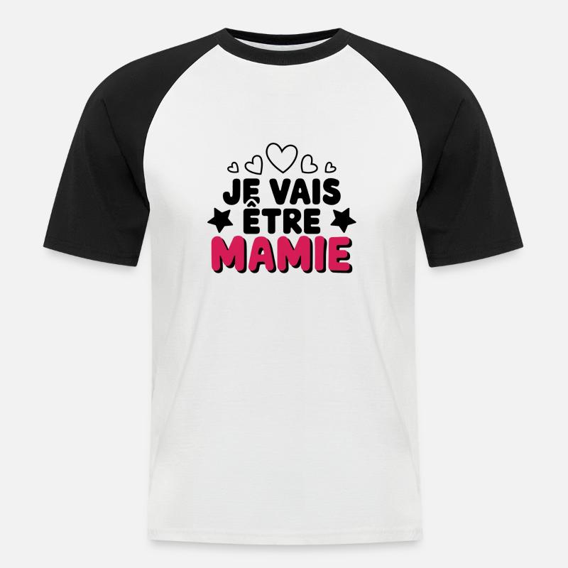 Ich werde Oma sein - Männer Baseball-T-Shirt - Weiß/Schwarz