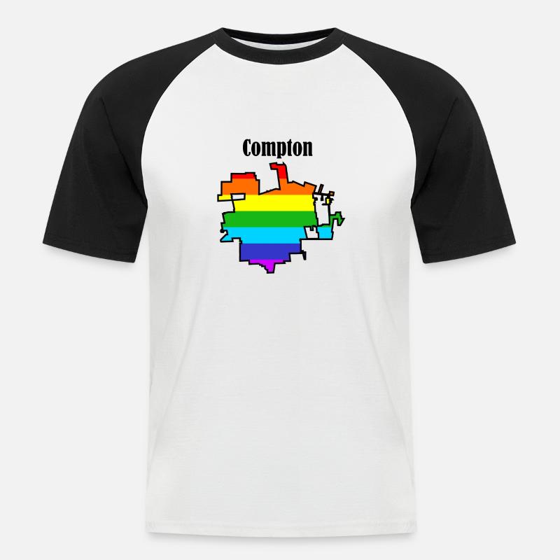 Compton Regenbogen - Männer Baseball-T-Shirt - Weiß/Schwarz