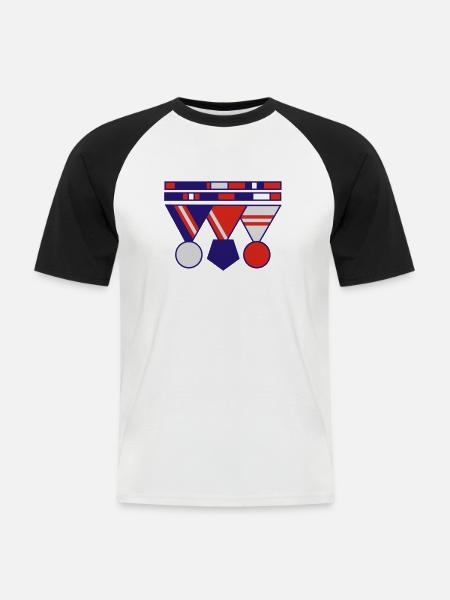 ordenspange - Männer Baseball-T-Shirt - Weiß/Schwarz