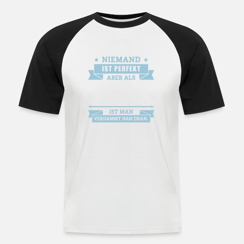 Fun Einzelhandelskaufmann - Männer Baseball-T-Shirt - Weiß/Schwarz