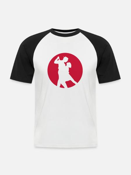 Tango in the night - Männer Baseball-T-Shirt - Weiß/Schwarz