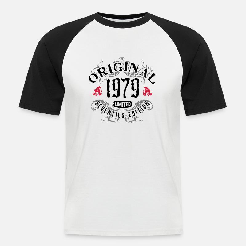 Goth 1979 - Männer Baseball-T-Shirt - Weiß/Schwarz