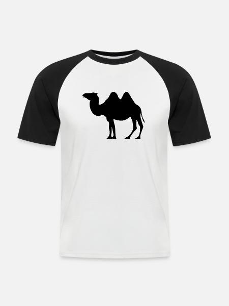 Kamel dromedar Kamel Geschenk - Männer Baseball-T-Shirt - Weiß/Schwarz
