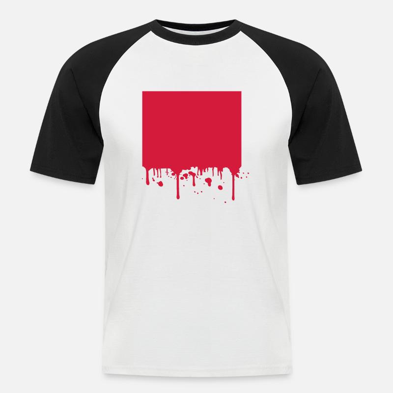 Blut Hintergrund Fläche Rahmen - Männer Baseball-T-Shirt - Weiß/Schwarz