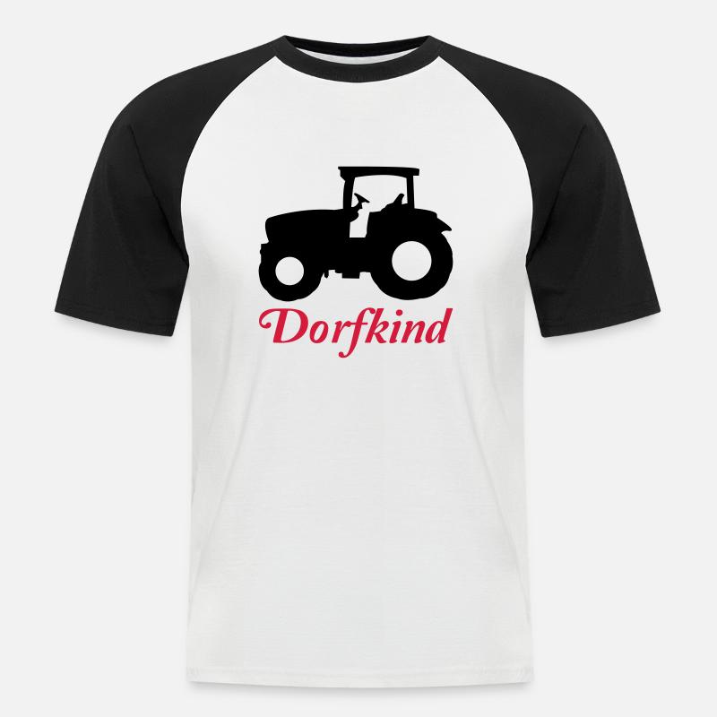 traktor2 - Männer Baseball-T-Shirt - Weiß/Schwarz