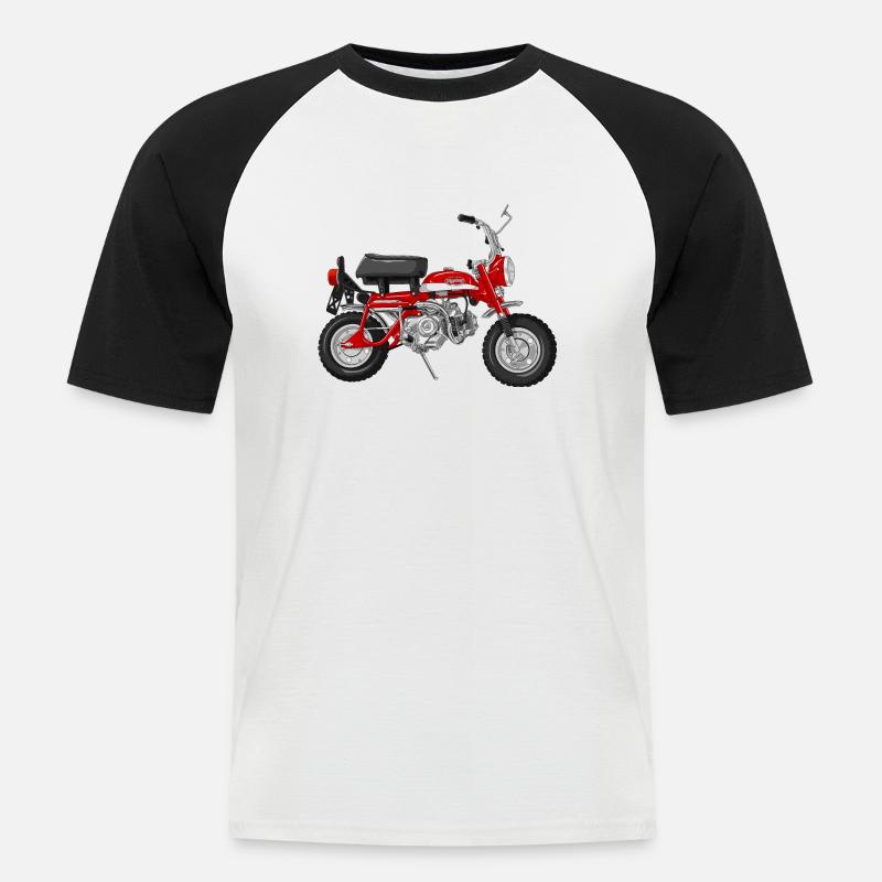 Monkey Z50A DE | candy ruby red - Men's Baseball T-Shirt - white/black
