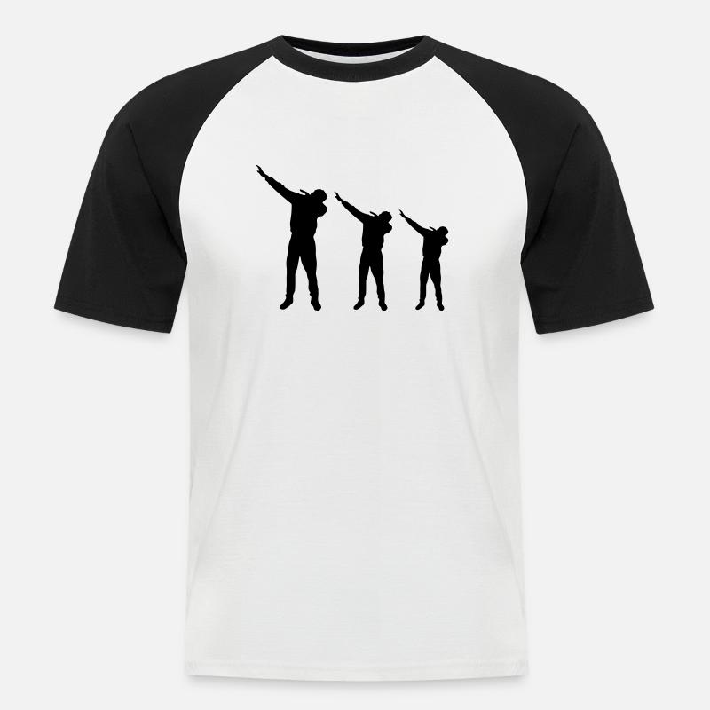 dabbing design - Männer Baseball-T-Shirt - Weiß/Schwarz