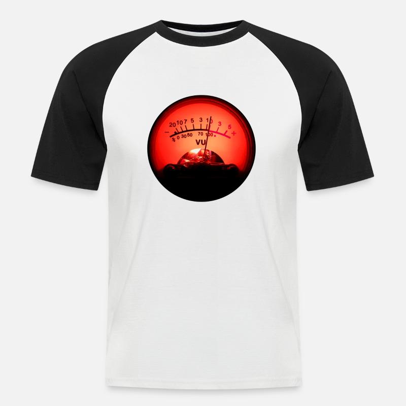 VU Meter - Männer Baseball-T-Shirt - Weiß/Schwarz