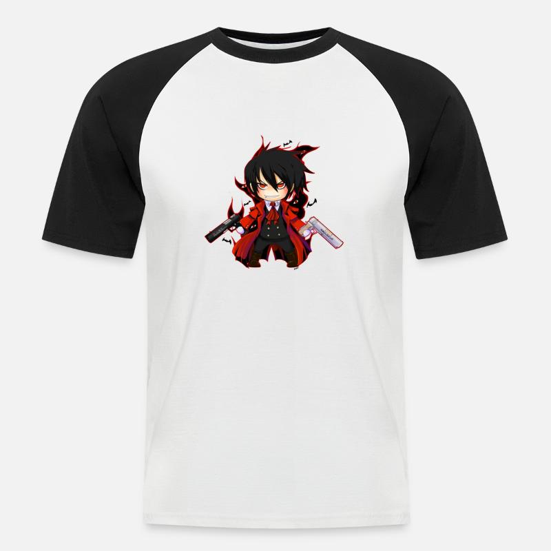 hellsing - Männer Baseball-T-Shirt - Weiß/Schwarz