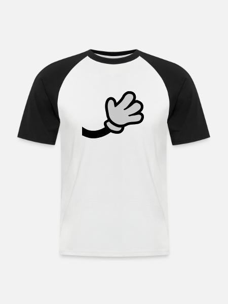 Waving Comic Hand - Men's Baseball T-Shirt - white/black
