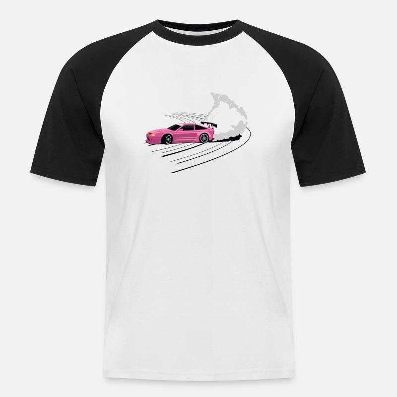 Auto Drift Tuning Racing - Männer Baseball-T-Shirt - Weiß/Schwarz