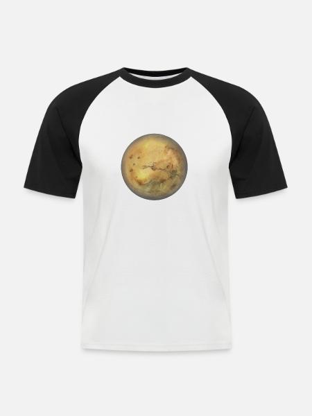 Planet Mars - Männer Baseball-T-Shirt - Weiß/Schwarz