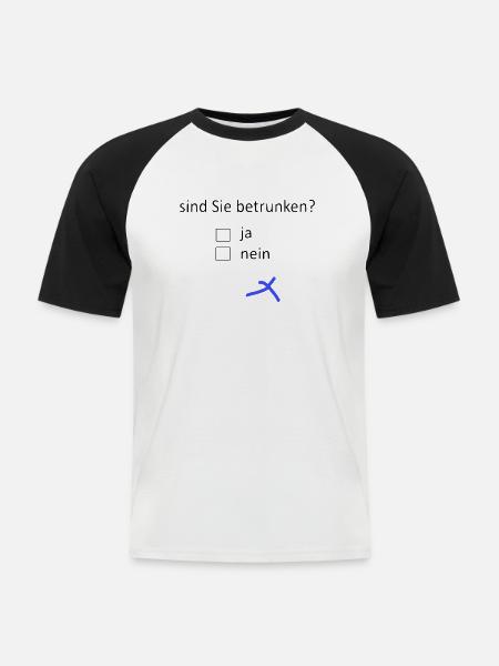 sind Sie betrunken? - Männer Baseball-T-Shirt - Weiß/Schwarz