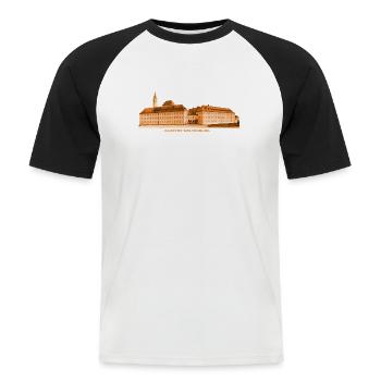 Weltenburg Kloster Donau Kehlheim Niederbayern - Männer Baseball-T-Shirt - Weiß/Schwarz - Vorne - Nik (191cm)