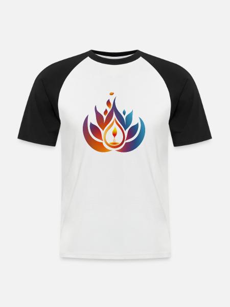 Happy Diwali - Männer Baseball-T-Shirt - Weiß/Schwarz