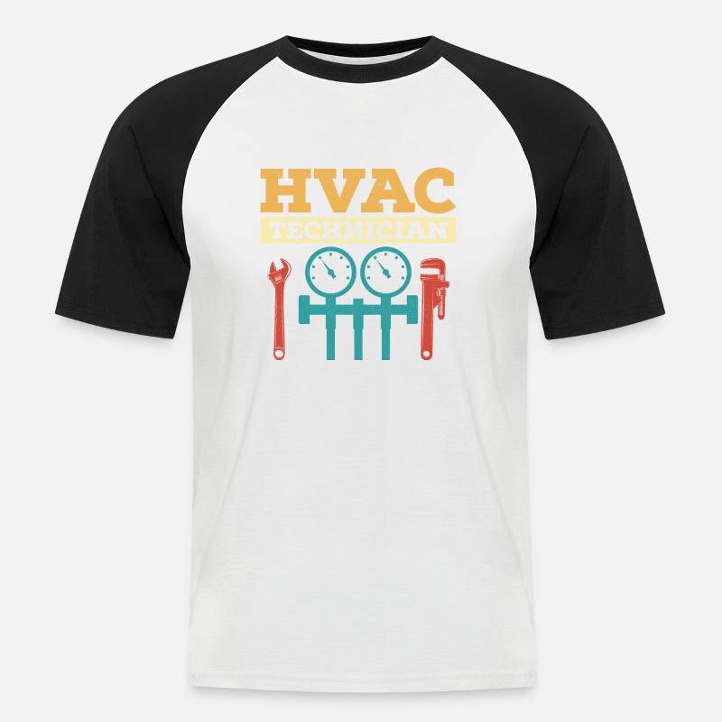 HVAC Technician AC Tech Installer - Männer Baseball-T-Shirt - Weiß/Schwarz
