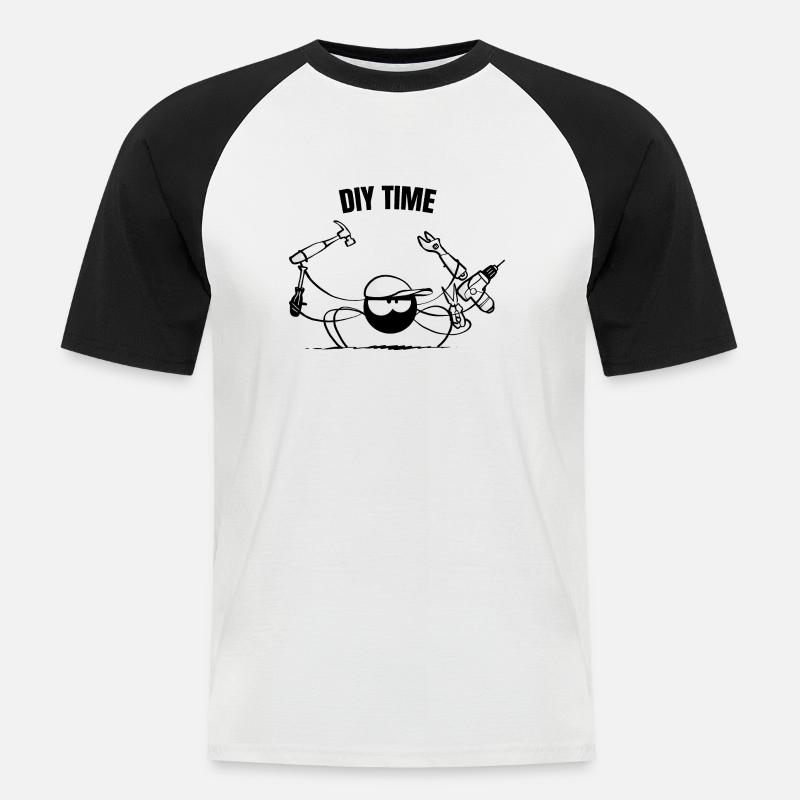 Beth die Spinne - DIY (Textversion) - Männer Baseball-T-Shirt - Weiß/Schwarz
