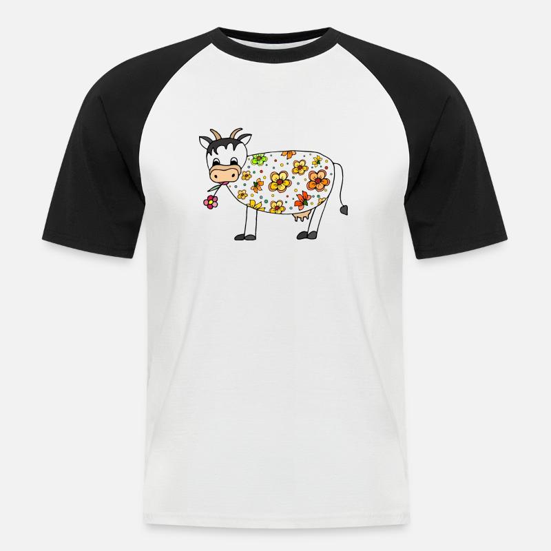 Cow - Men's Baseball T-Shirt - white/black
