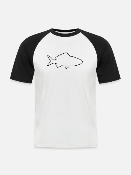 goldfisch 1 - Männer Baseball-T-Shirt - Weiß/Schwarz