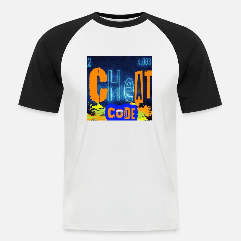 CHEATCODE-CHEMIE - Männer Baseball-T-Shirt - Weiß/Schwarz