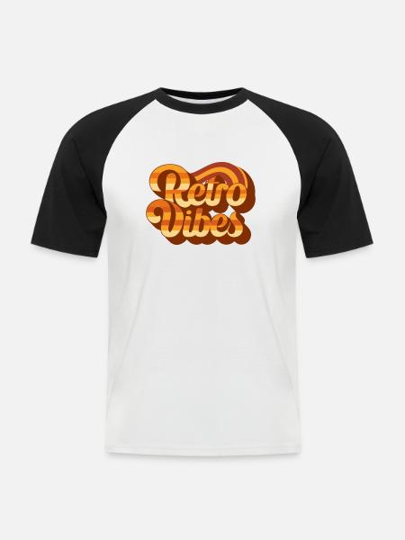 Retro Vibes - Men's Baseball T-Shirt - white/black