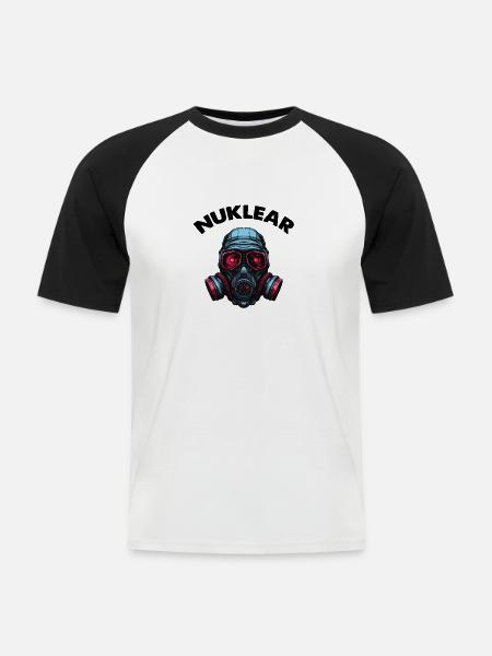 Gas mask - Men's Baseball T-Shirt - white/black