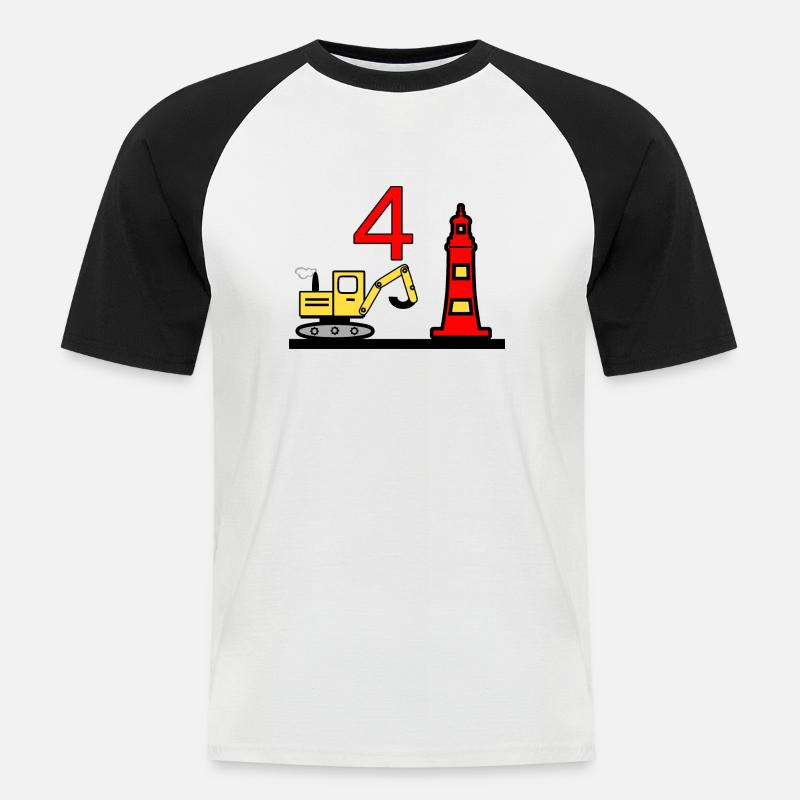 Bagger - Männer Baseball-T-Shirt - Weiß/Schwarz