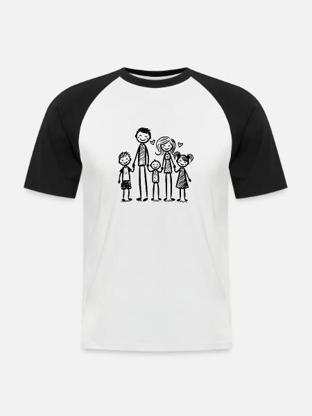 Family of Five - Männer Baseball-T-Shirt - Weiß/Schwarz