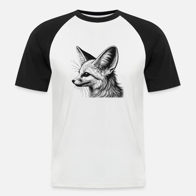 Fennec - Men's Baseball T-Shirt - white/black
