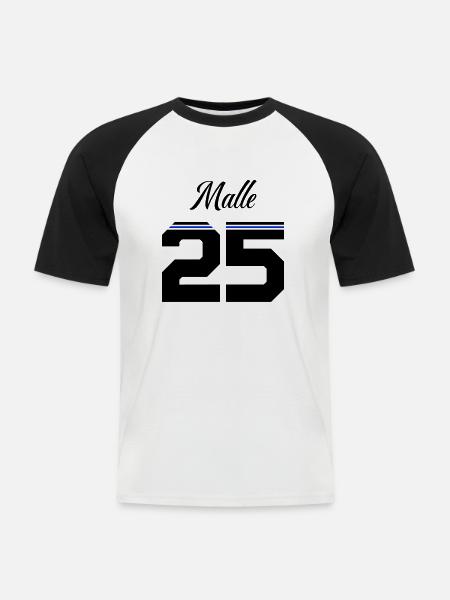 Malle 2025 Trikot - Männer Baseball-T-Shirt - Weiß/Schwarz