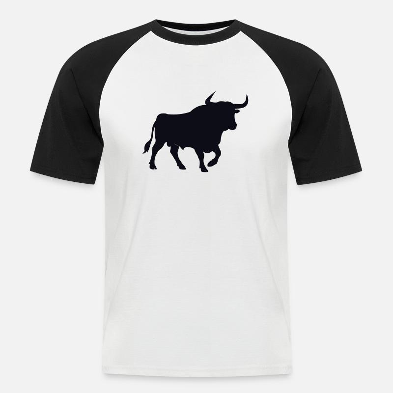 bull - Men's Baseball T-Shirt - white/black