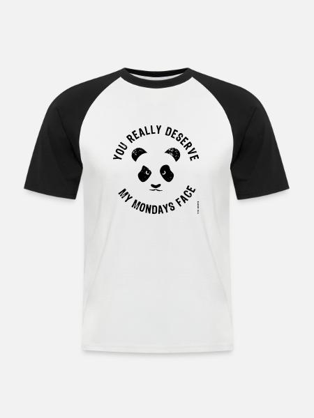 Mondays Face - Men's Baseball T-Shirt - white/black