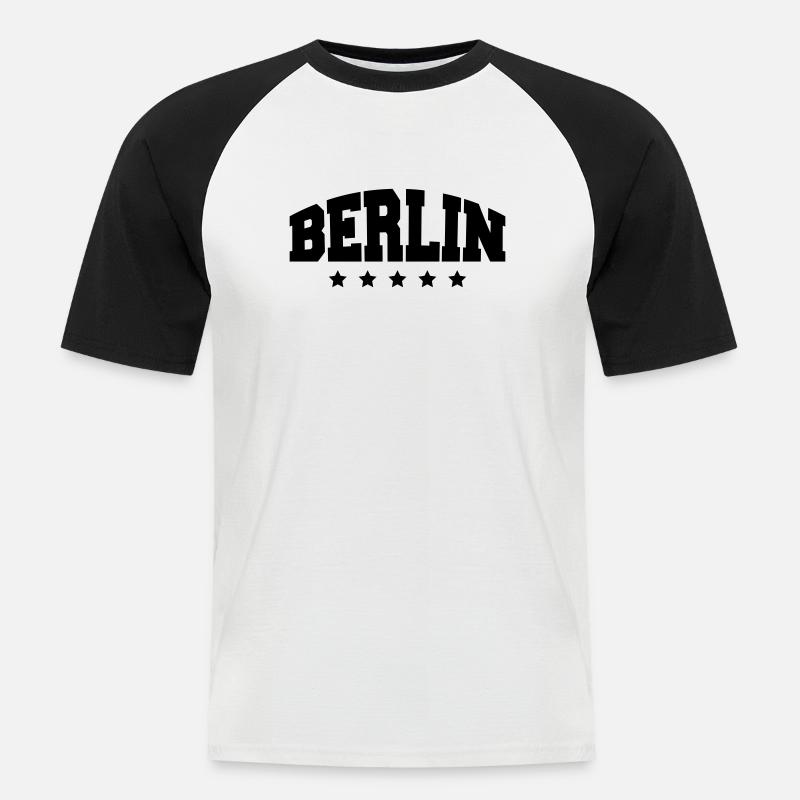 berlin_af1 - Männer Baseball-T-Shirt - Weiß/Schwarz