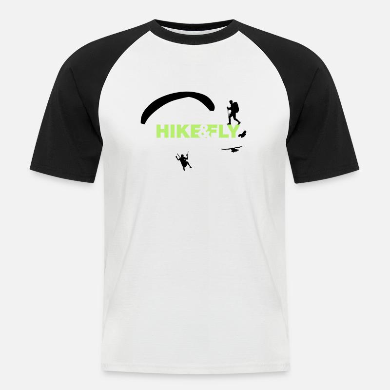 Hike Fly - Männer Baseball-T-Shirt - Weiß/Schwarz