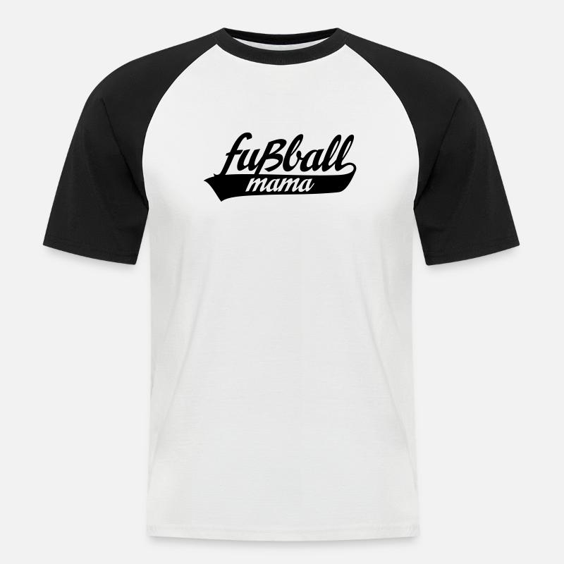 Fußball Mama - Männer Baseball-T-Shirt - Weiß/Schwarz