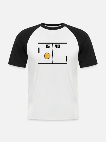 Retro Tennis - Men's Baseball T-Shirt - white/black
