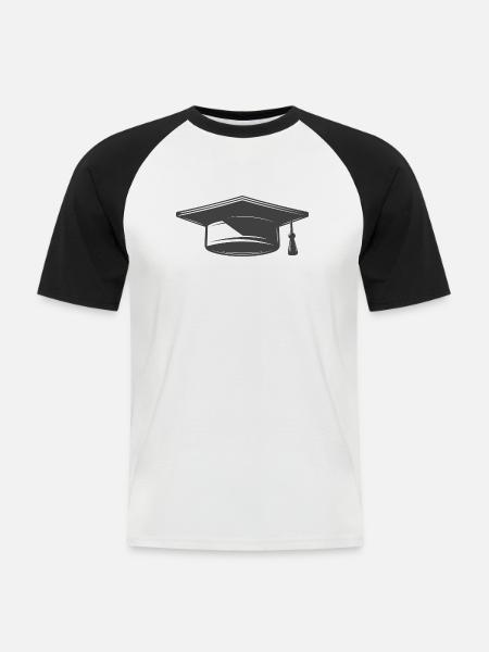 high school graduation - Men's Baseball T-Shirt - white/black