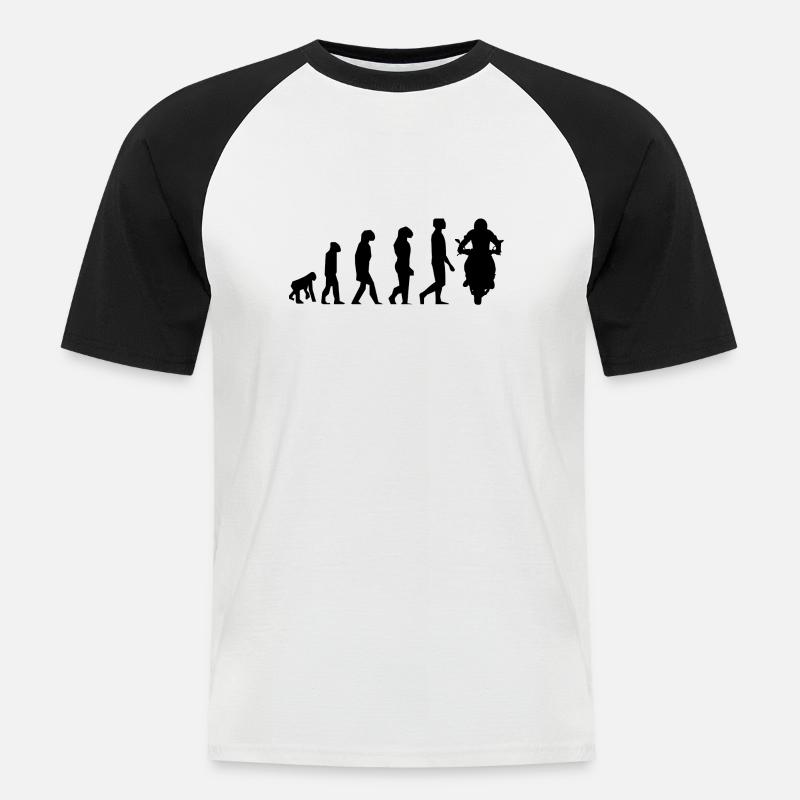 Motorcycle evolution - Men's Baseball T-Shirt - white/black