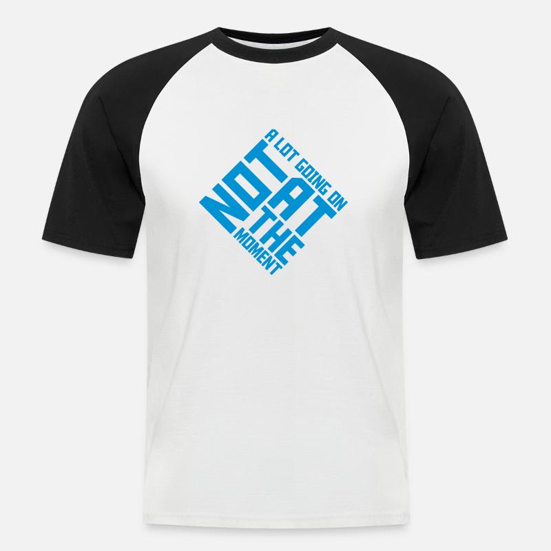 Not much going on - Männer Baseball-T-Shirt - Weiß/Schwarz