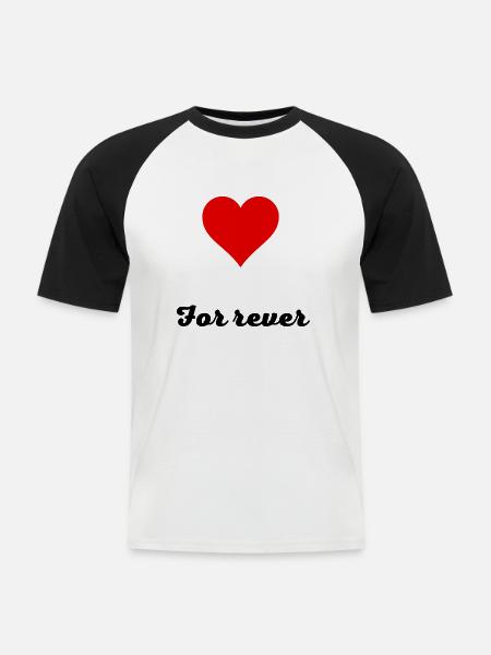 for ever - T-shirt baseball manches courtes Homme - blanc/noir