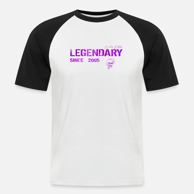 Legendary since 2005 Geschenk - Männer Baseball-T-Shirt - Weiß/Schwarz