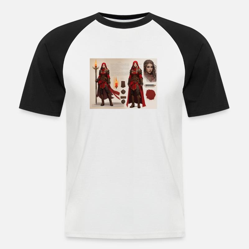 Rotkäppchen-Mädchen - Männer Baseball-T-Shirt - Weiß/Schwarz
