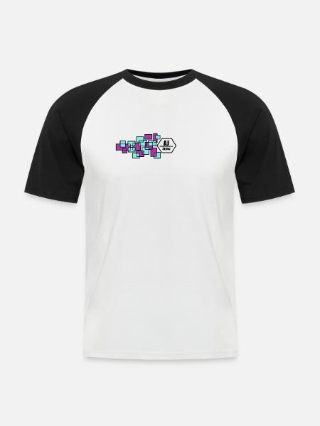 Stylisches Logo - Männer Baseball-T-Shirt - Weiß/Schwarz