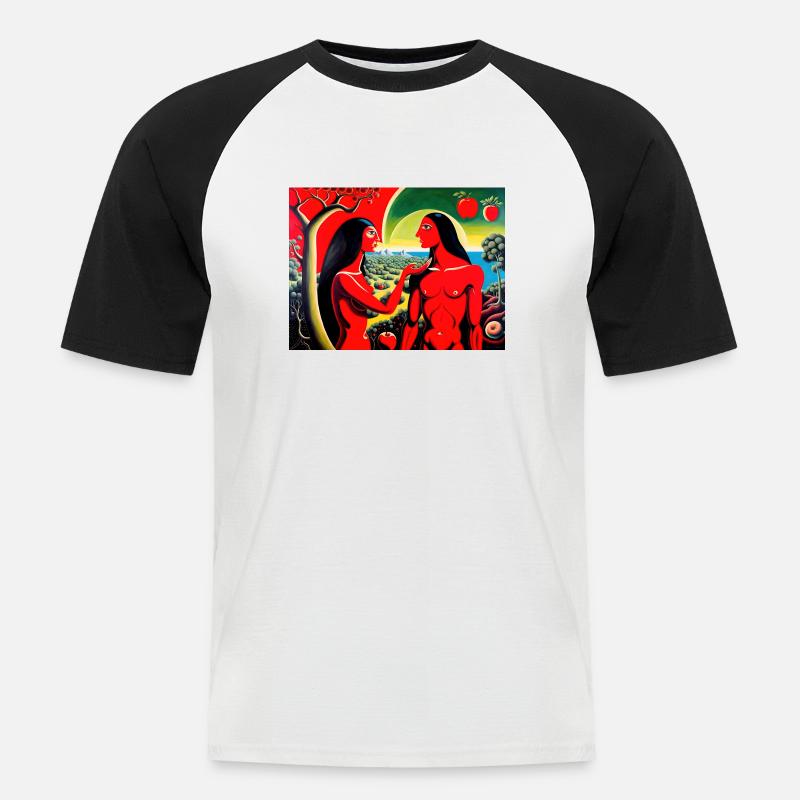 Verlorenes Paradies #4 - Männer Baseball-T-Shirt - Weiß/Schwarz
