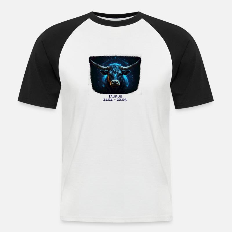 Sternzeichen Stier Datum - Männer Baseball-T-Shirt - Weiß/Schwarz