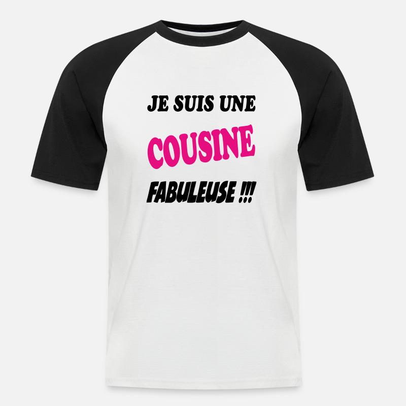 COUSIN NEFFE BRUDER - Männer Baseball-T-Shirt - Weiß/Schwarz