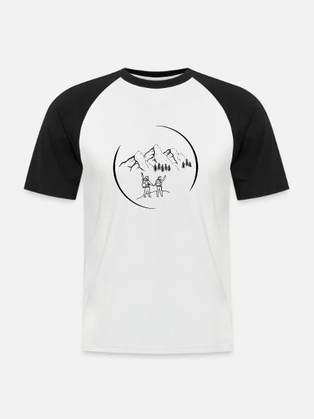 Berge - Männer Baseball-T-Shirt - Weiß/Schwarz
