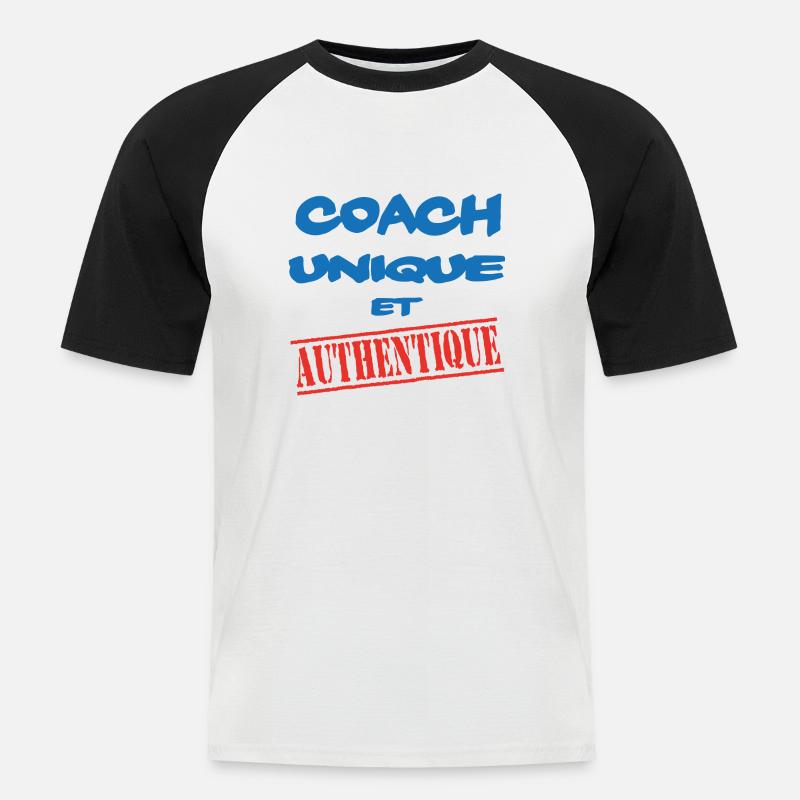 REISEBUS EINZIGARTIG - Männer Baseball-T-Shirt - Weiß/Schwarz